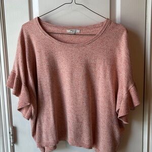Madewell Coral Knit Sweater fall academia preppy layering pullover girly